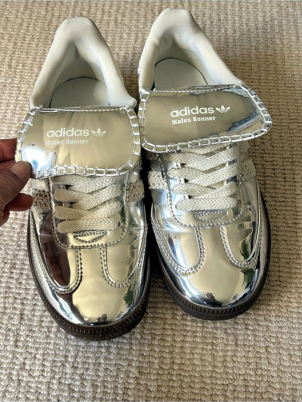 adidas Samba Wales Bonner Silver & White US 61⁄2 Like New